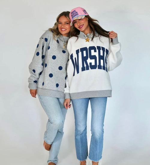 2 sided mock sweatshirt