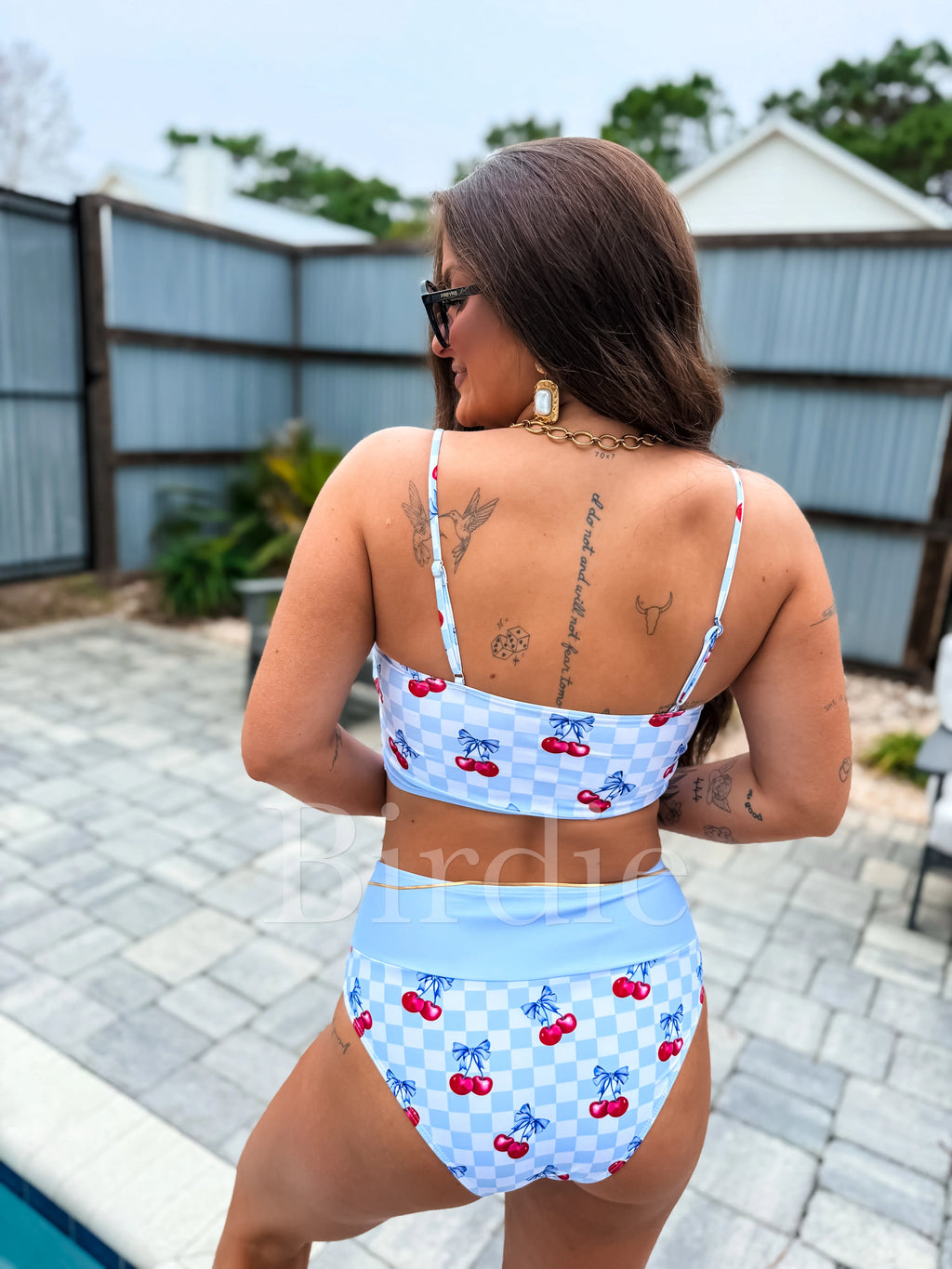 BIRDIE Two Piece Swimsuit in Cherry Belle (Sold as Set!)